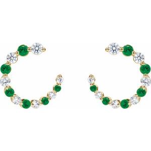 Accented Front-Back Hoop Earrings