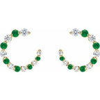 Accented Front-Back Hoop Earrings