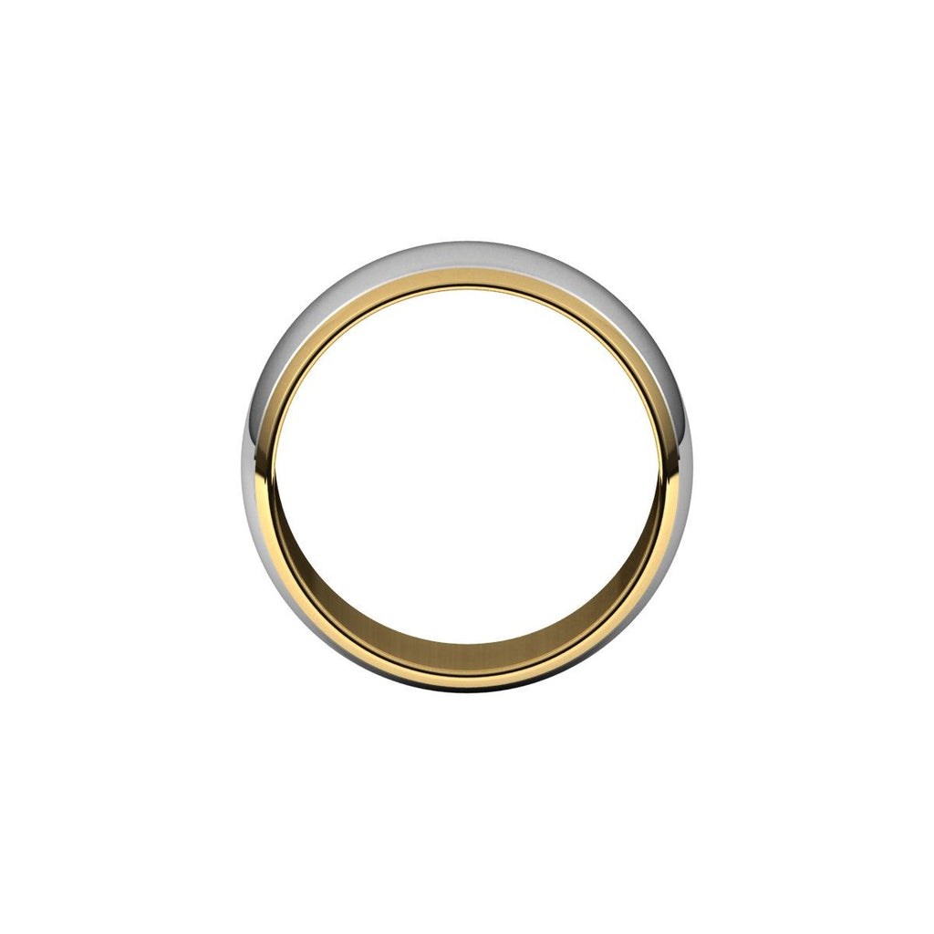 Stepped Beveled-Edge Inlay Half Round Band