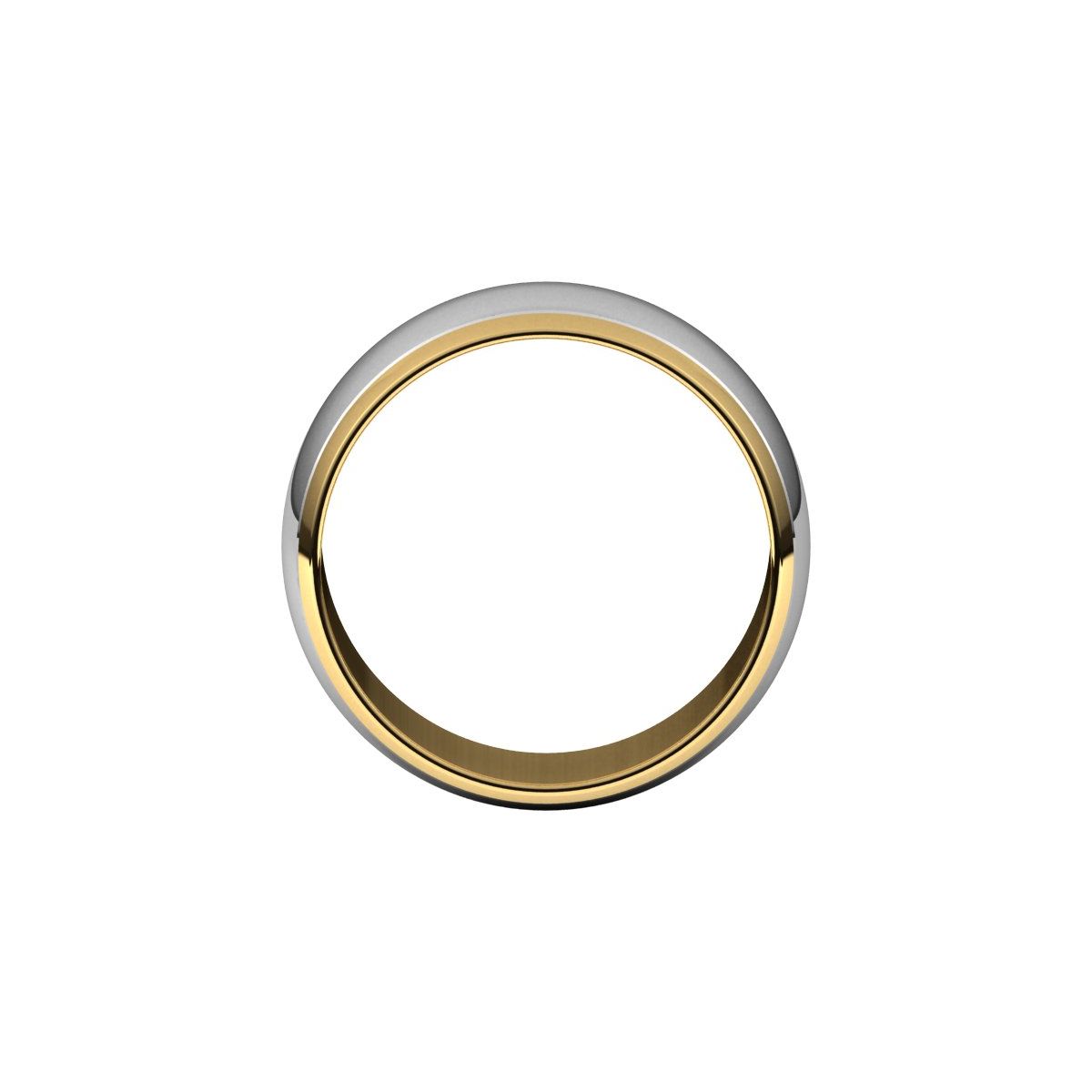 Stepped Beveled-Edge Inlay Half Round Band