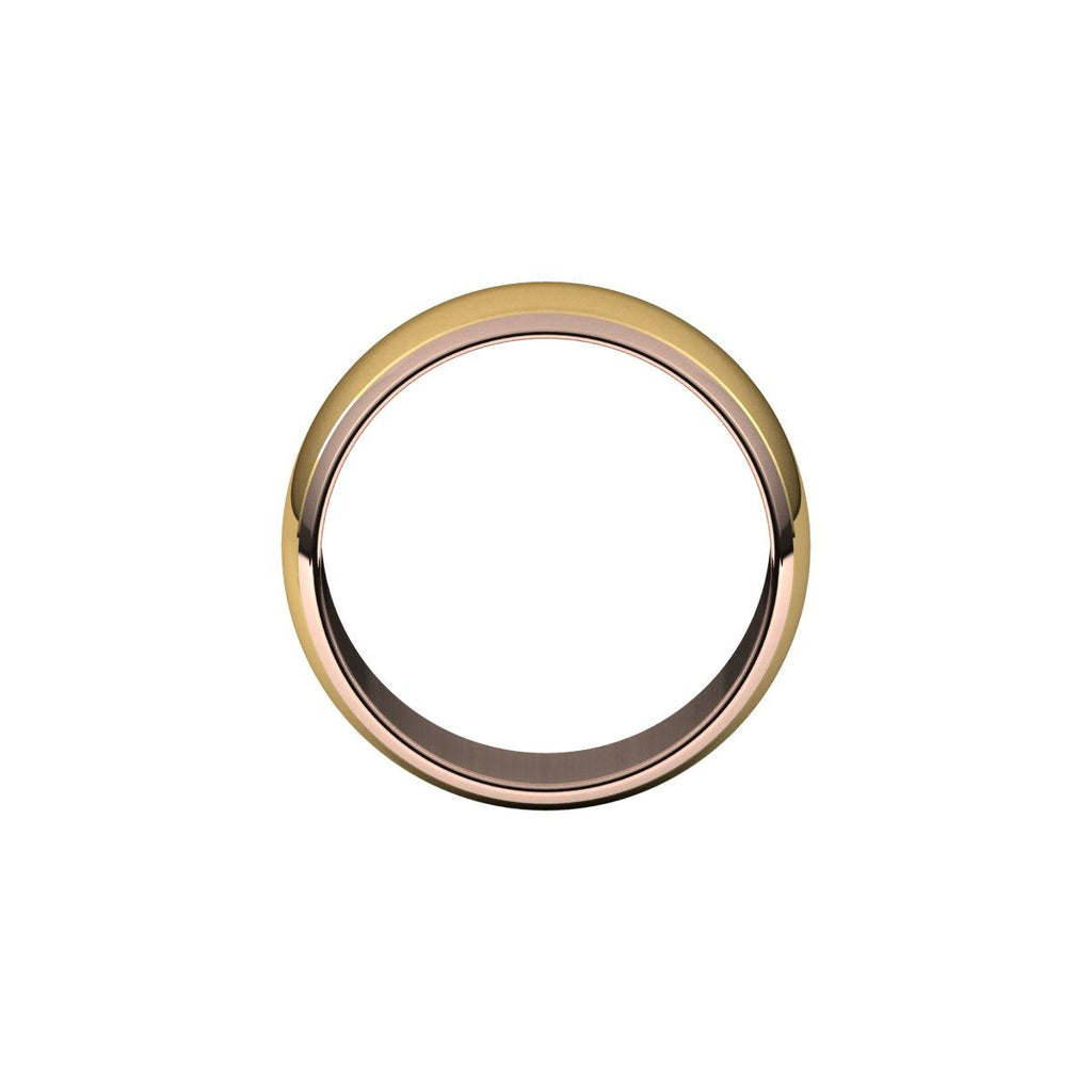 Stepped Beveled-Edge Inlay Half Round Band