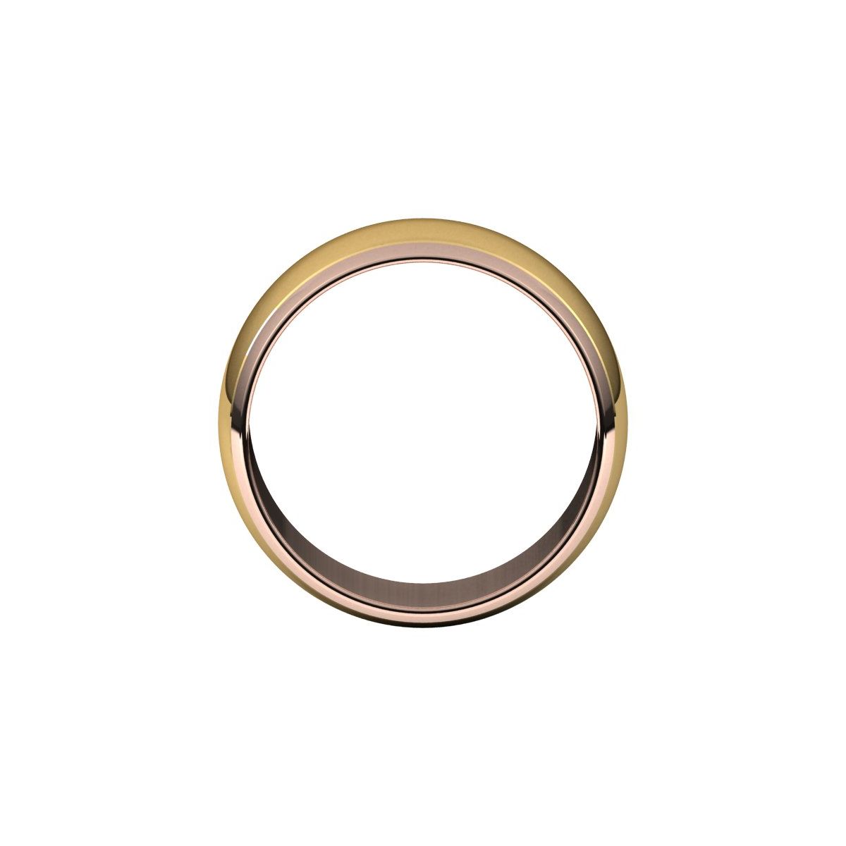 Stepped Beveled-Edge Inlay Half Round Band