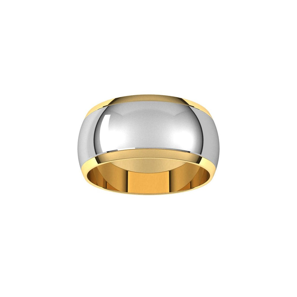 Stepped Beveled-Edge Inlay Half Round Band