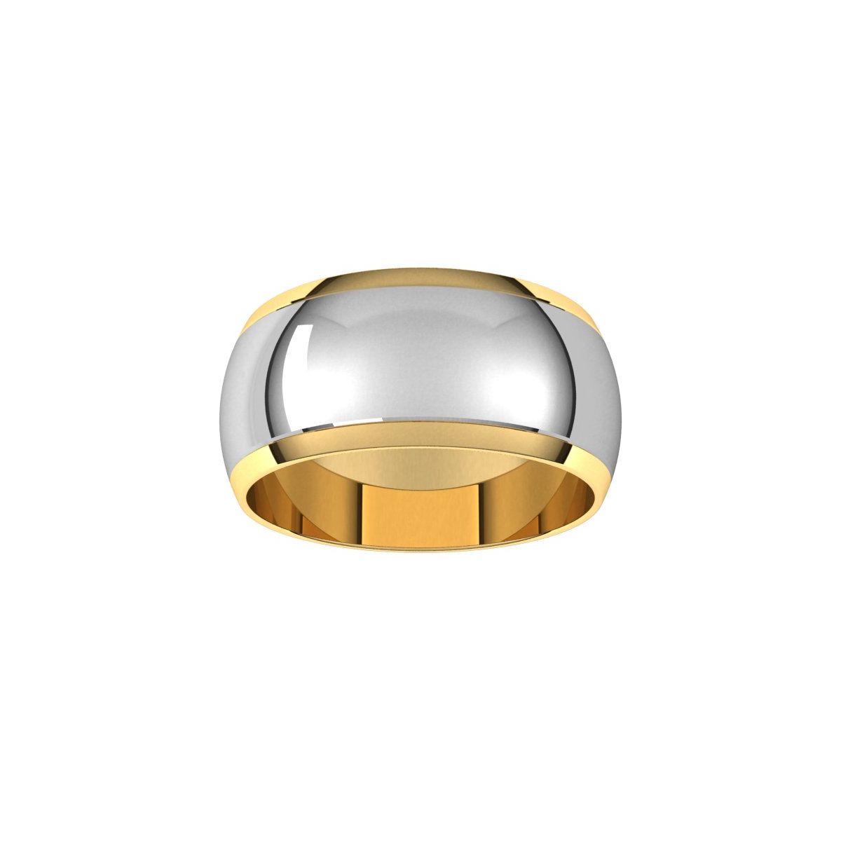 Stepped Beveled-Edge Inlay Half Round Band