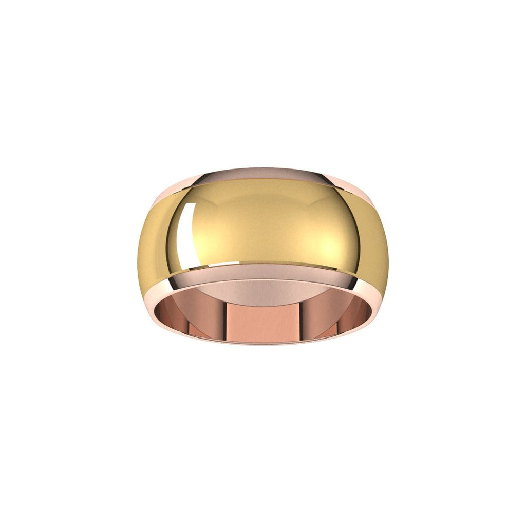 Stepped Beveled-Edge Inlay Half Round Band