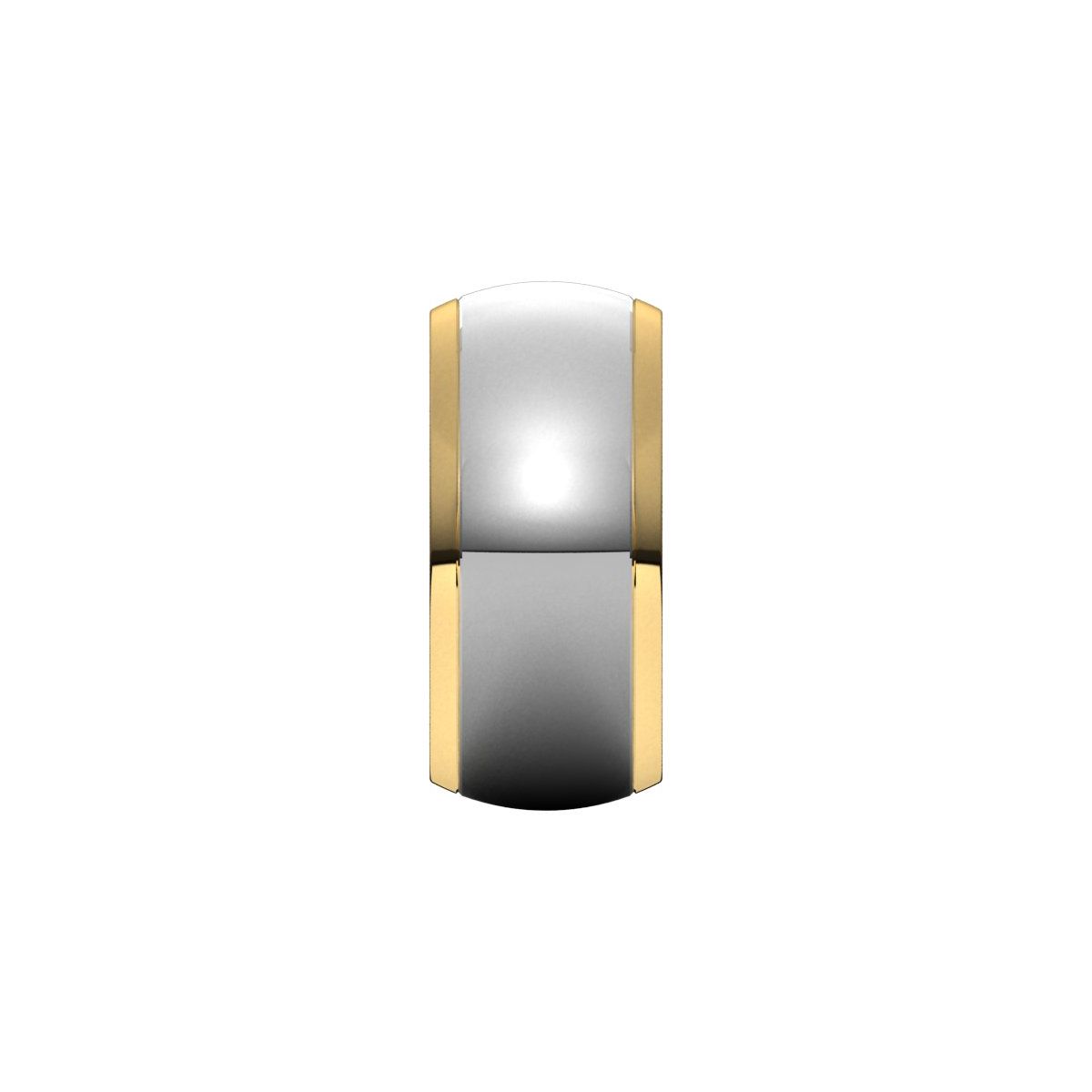 Stepped Beveled-Edge Inlay Half Round Band