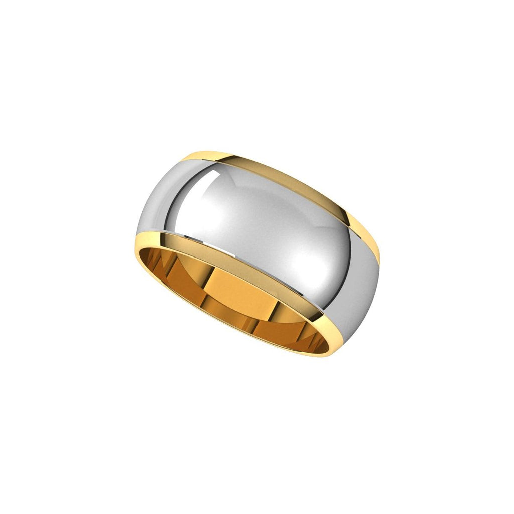 Stepped Beveled-Edge Inlay Half Round Band