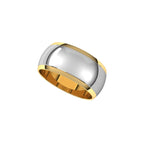 Stepped Beveled-Edge Inlay Half Round Band