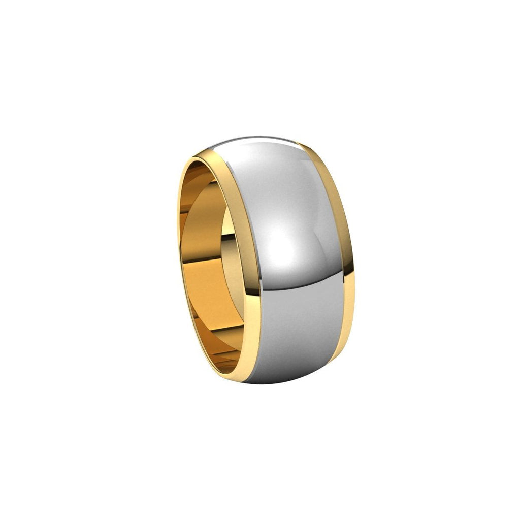Stepped Beveled-Edge Inlay Half Round Band