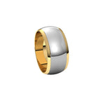 Stepped Beveled-Edge Inlay Half Round Band