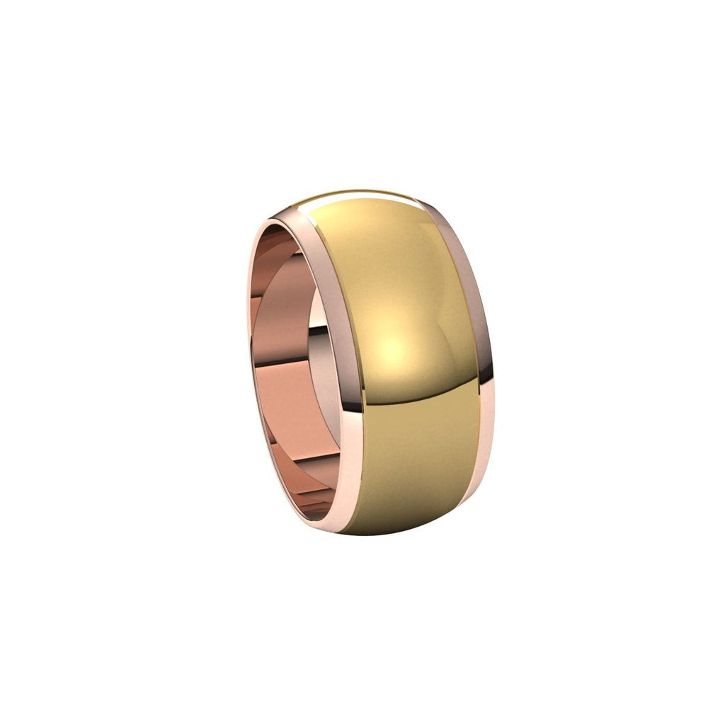 Stepped Beveled-Edge Inlay Half Round Band