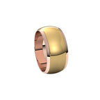 Stepped Beveled-Edge Inlay Half Round Band