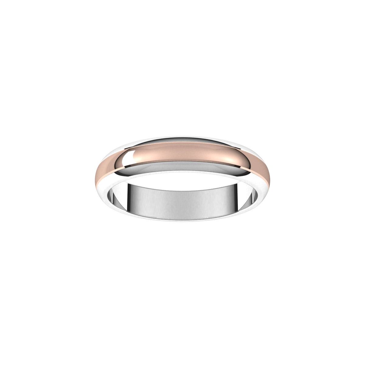 Stepped Beveled-Edge Inlay Half Round Band