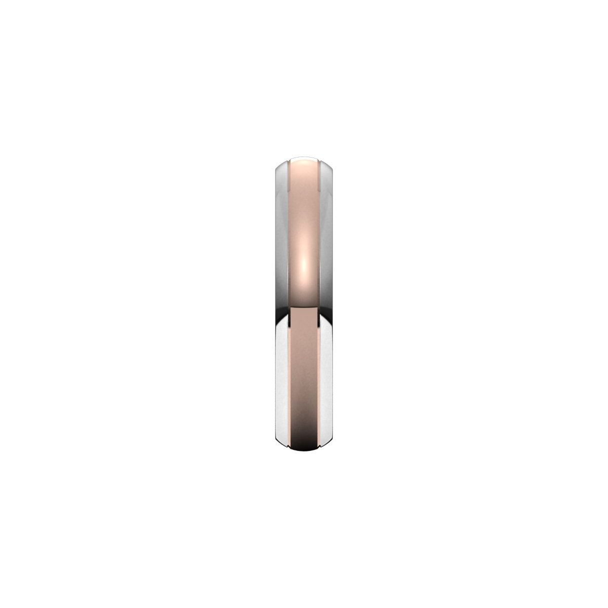 Stepped Beveled-Edge Inlay Half Round Band