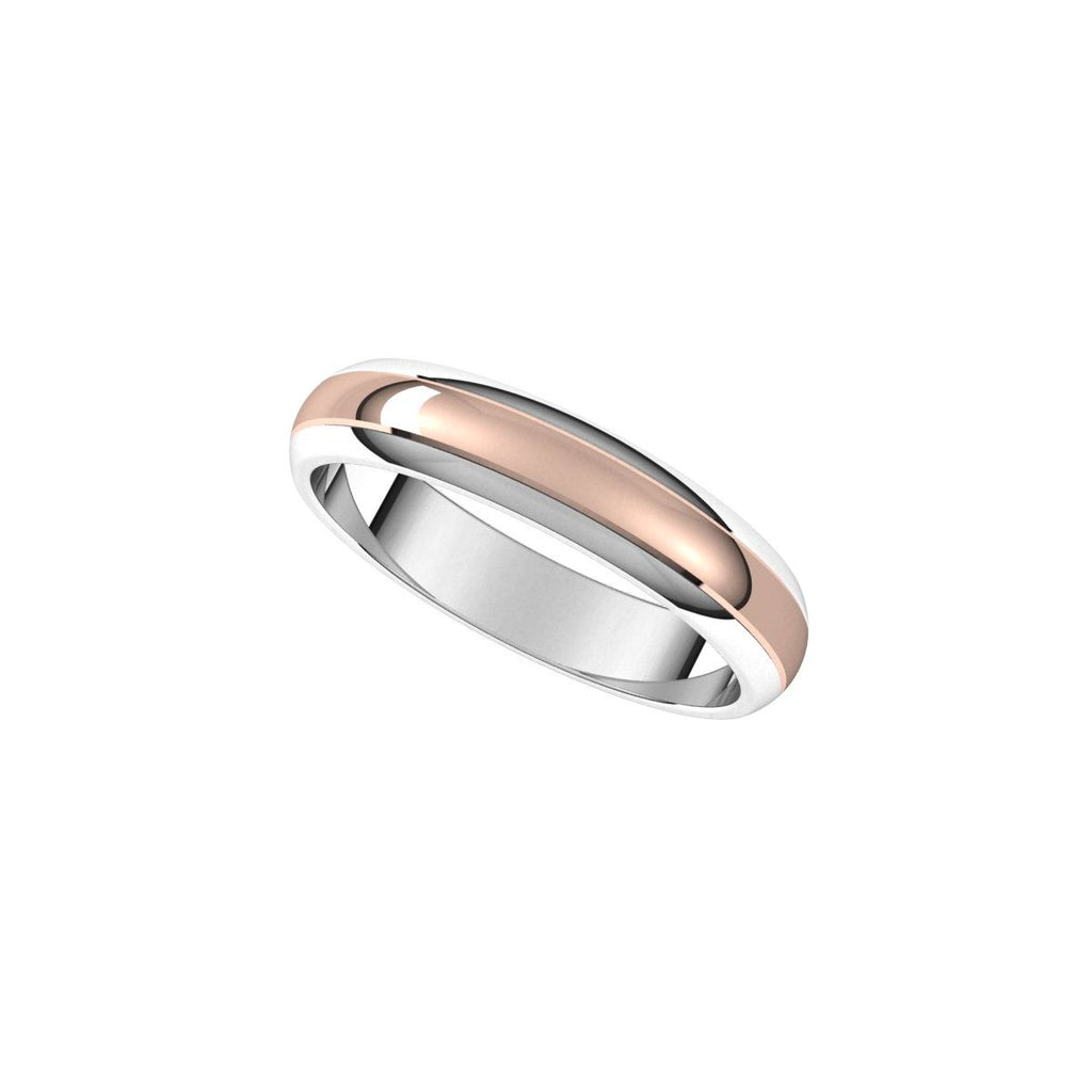 Stepped Beveled-Edge Inlay Half Round Band