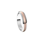 Stepped Beveled-Edge Inlay Half Round Band