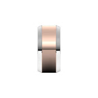 Stepped Beveled-Edge Inlay Comfort-Fit Flat Band