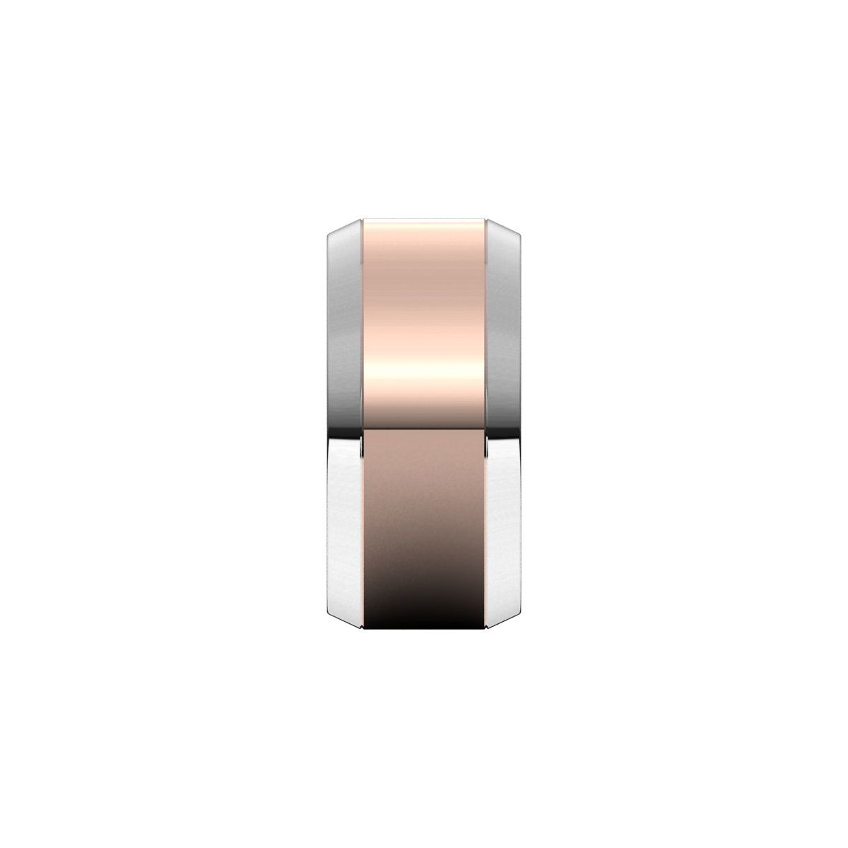 Stepped Beveled-Edge Inlay Comfort-Fit Flat Band