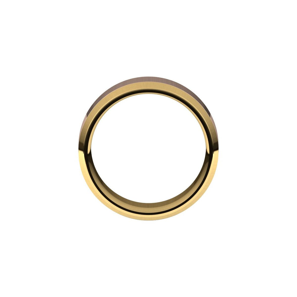 Stepped Beveled-Edge Inlay Comfort-Fit Flat Band