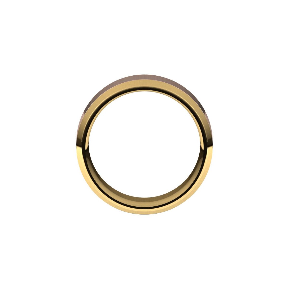 Stepped Beveled-Edge Inlay Comfort-Fit Flat Band