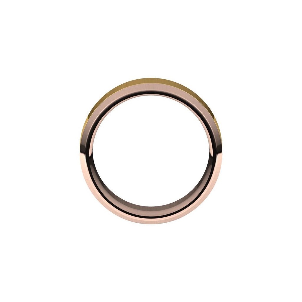 Stepped Beveled-Edge Inlay Comfort-Fit Flat Band