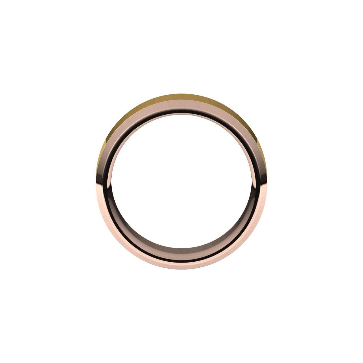 Stepped Beveled-Edge Inlay Comfort-Fit Flat Band