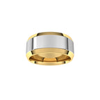 Stepped Beveled-Edge Inlay Comfort-Fit Flat Band