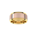 Stepped Beveled-Edge Inlay Comfort-Fit Flat Band
