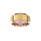 Stepped Beveled-Edge Inlay Comfort-Fit Flat Band