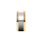 Stepped Beveled-Edge Inlay Comfort-Fit Flat Band