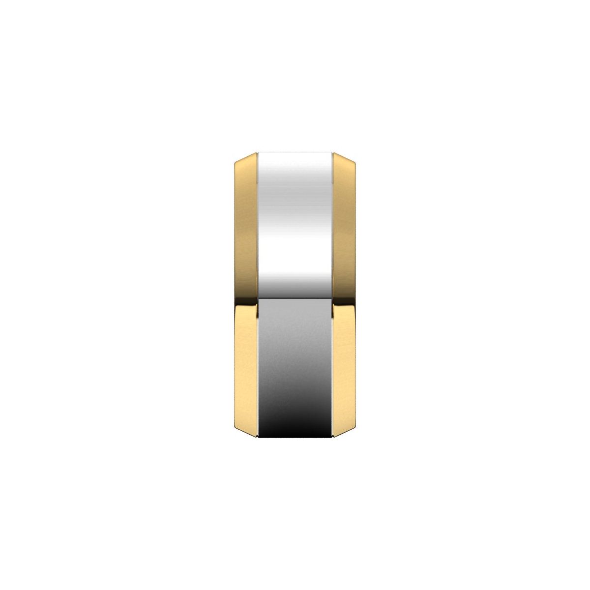 Stepped Beveled-Edge Inlay Comfort-Fit Flat Band