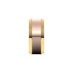 Stepped Beveled-Edge Inlay Comfort-Fit Flat Band