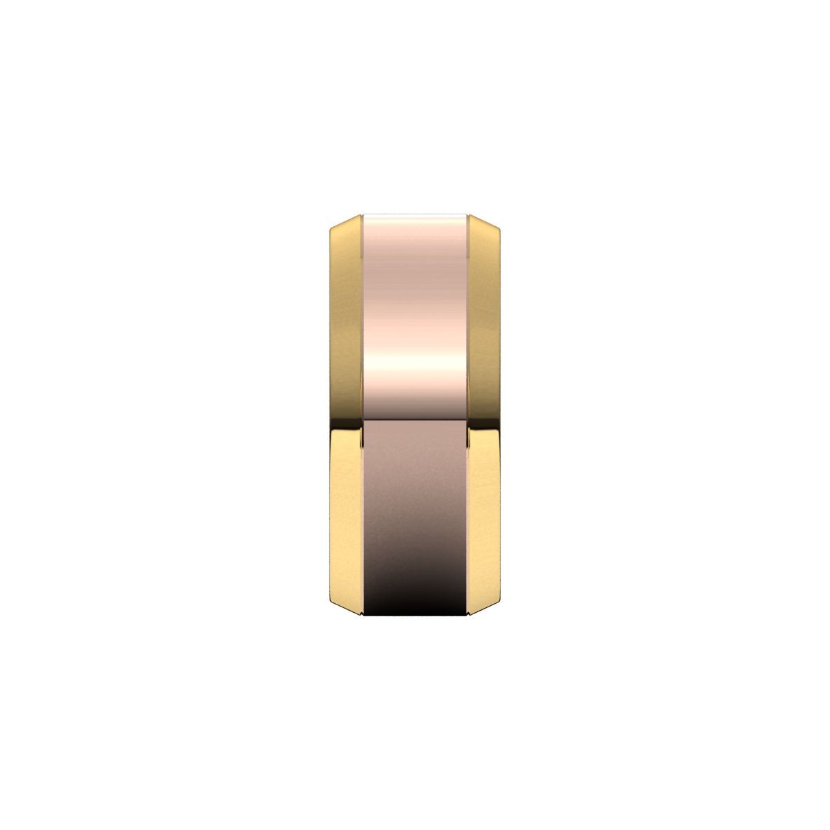 Stepped Beveled-Edge Inlay Comfort-Fit Flat Band
