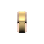 Stepped Beveled-Edge Inlay Comfort-Fit Flat Band