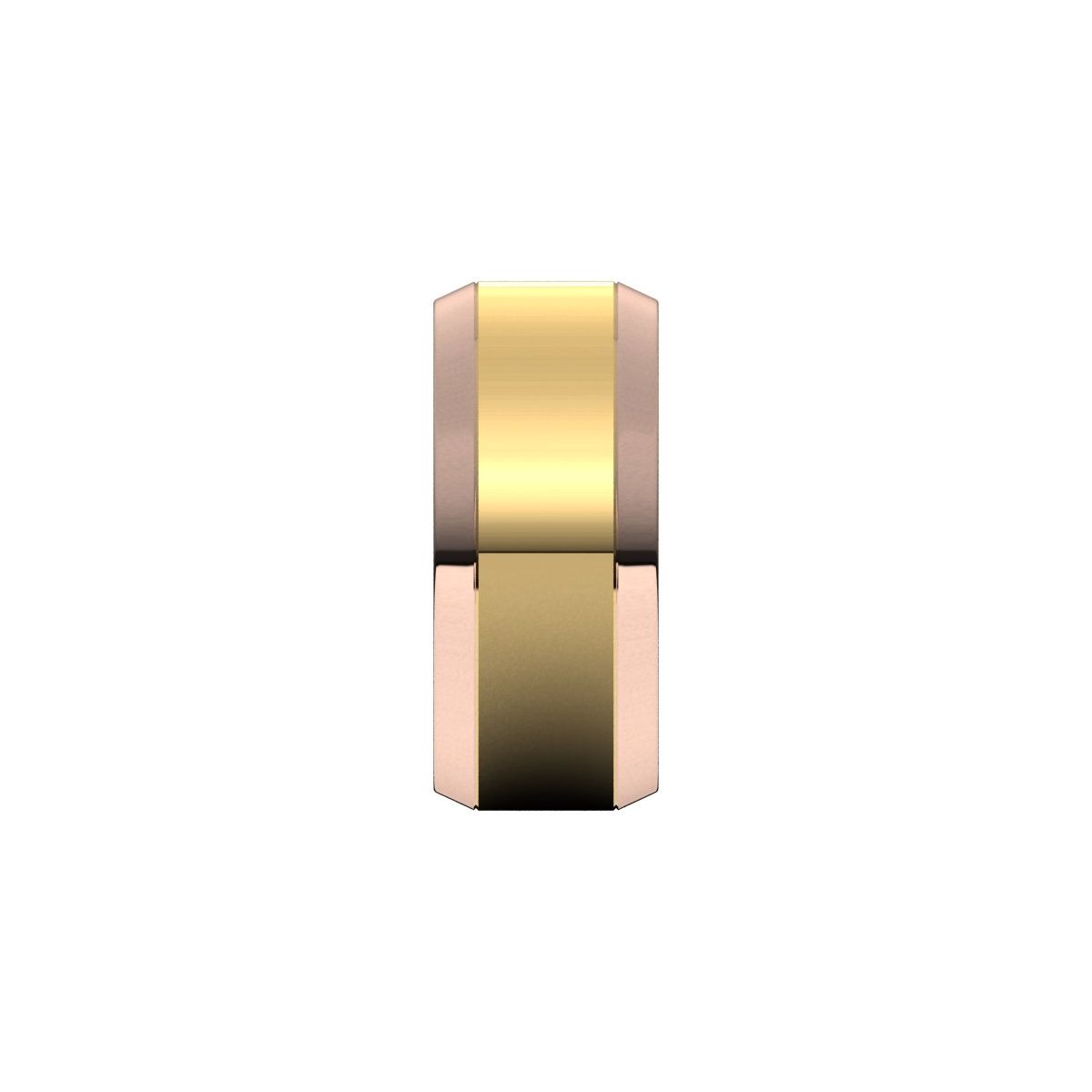 Stepped Beveled-Edge Inlay Comfort-Fit Flat Band