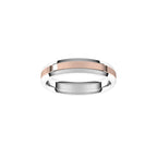 Stepped Beveled-Edge Inlay Comfort-Fit Flat Band
