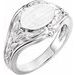 Oval Leaf Design Signet Ring