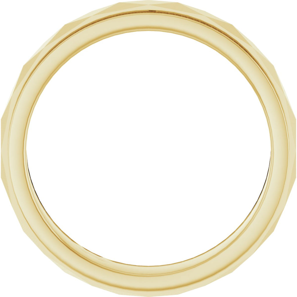 Milgrain Stepped-Edge Geometric Faceted Band