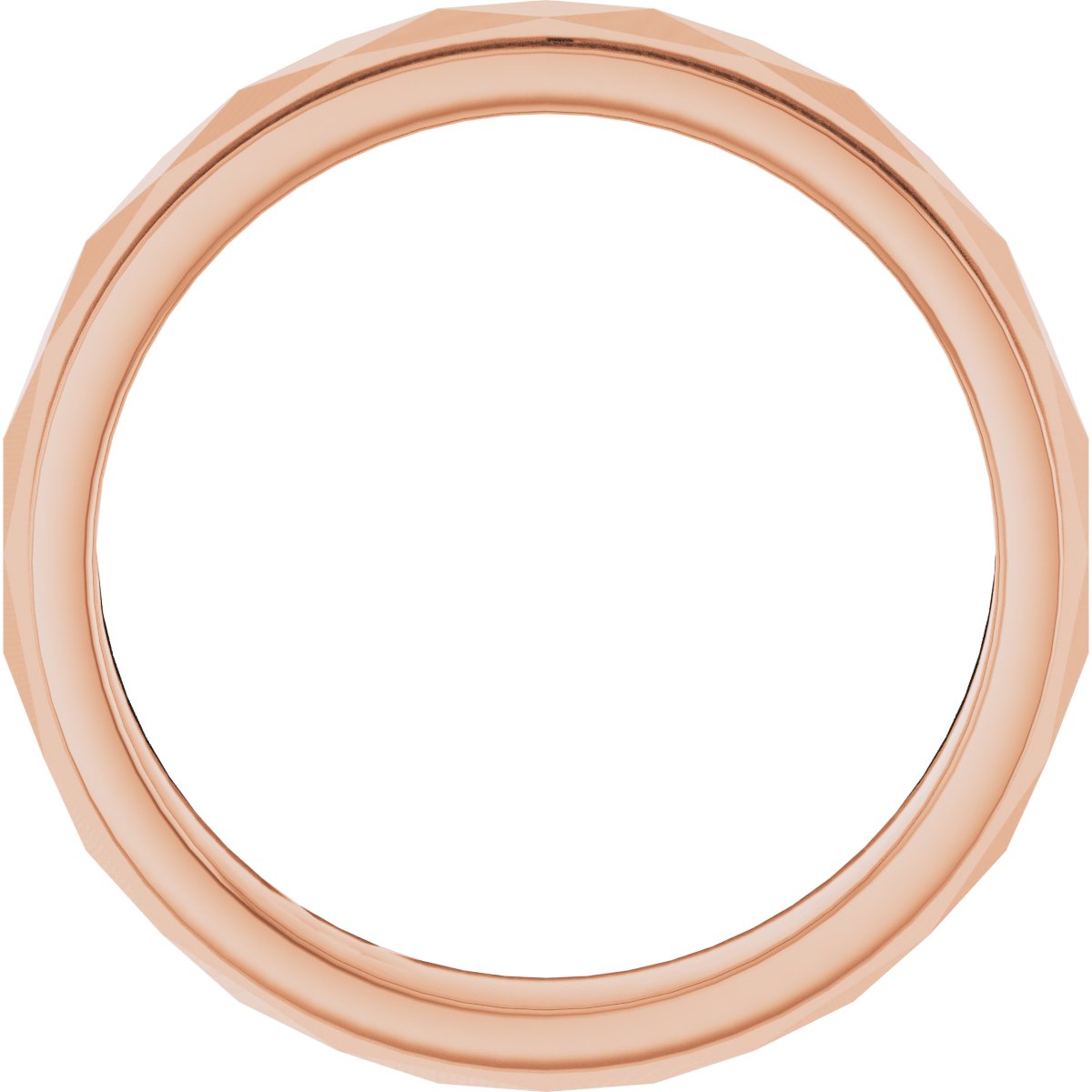 Milgrain Stepped-Edge Geometric Faceted Band