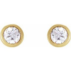 Round Bezel-Set Earrings