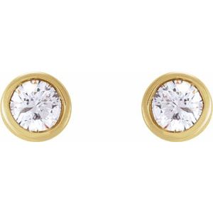 Round Bezel-Set Earrings
