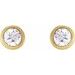 Round Bezel-Set Earrings
