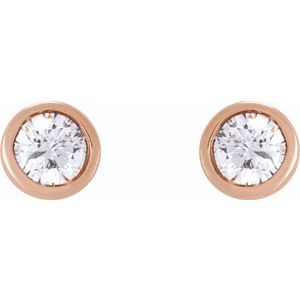 Round Bezel-Set Earrings