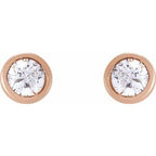 Round Bezel-Set Earrings
