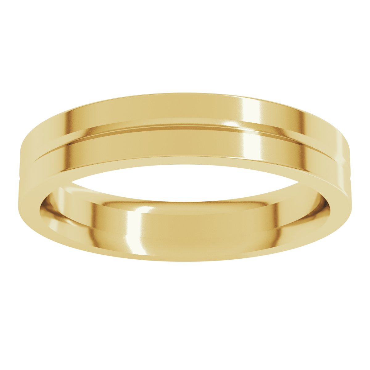 Grooved Comfort-Fit Flat Band