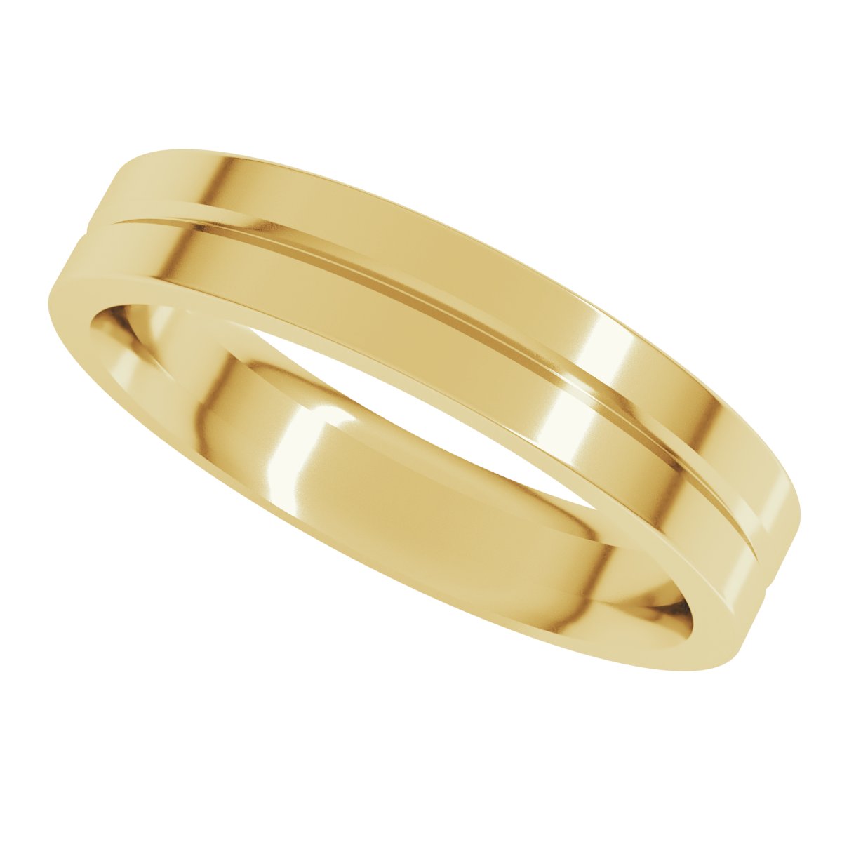 Grooved Comfort-Fit Flat Band