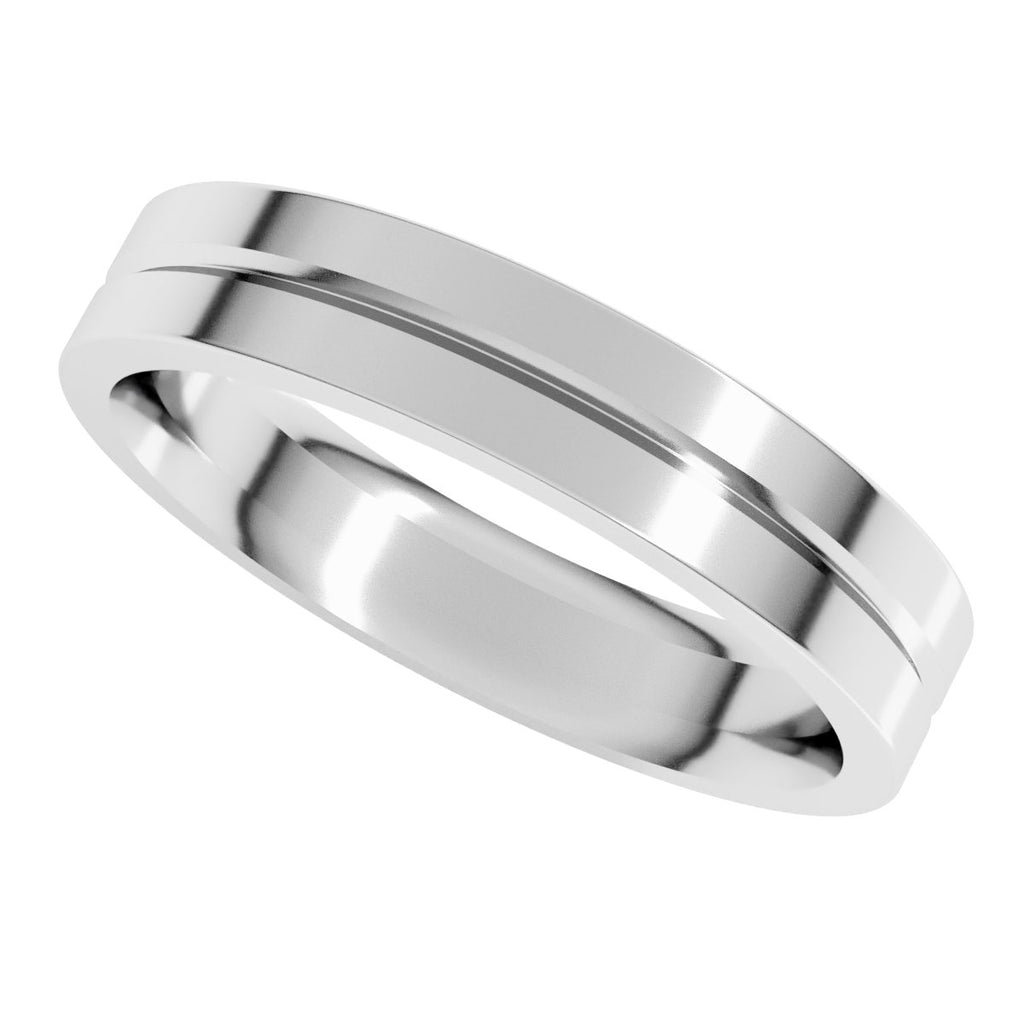 Grooved Comfort-Fit Flat Band