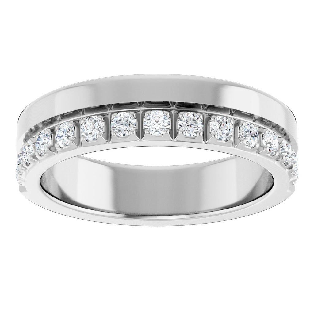 Single Sided Stepped-Edge Anniversary Band