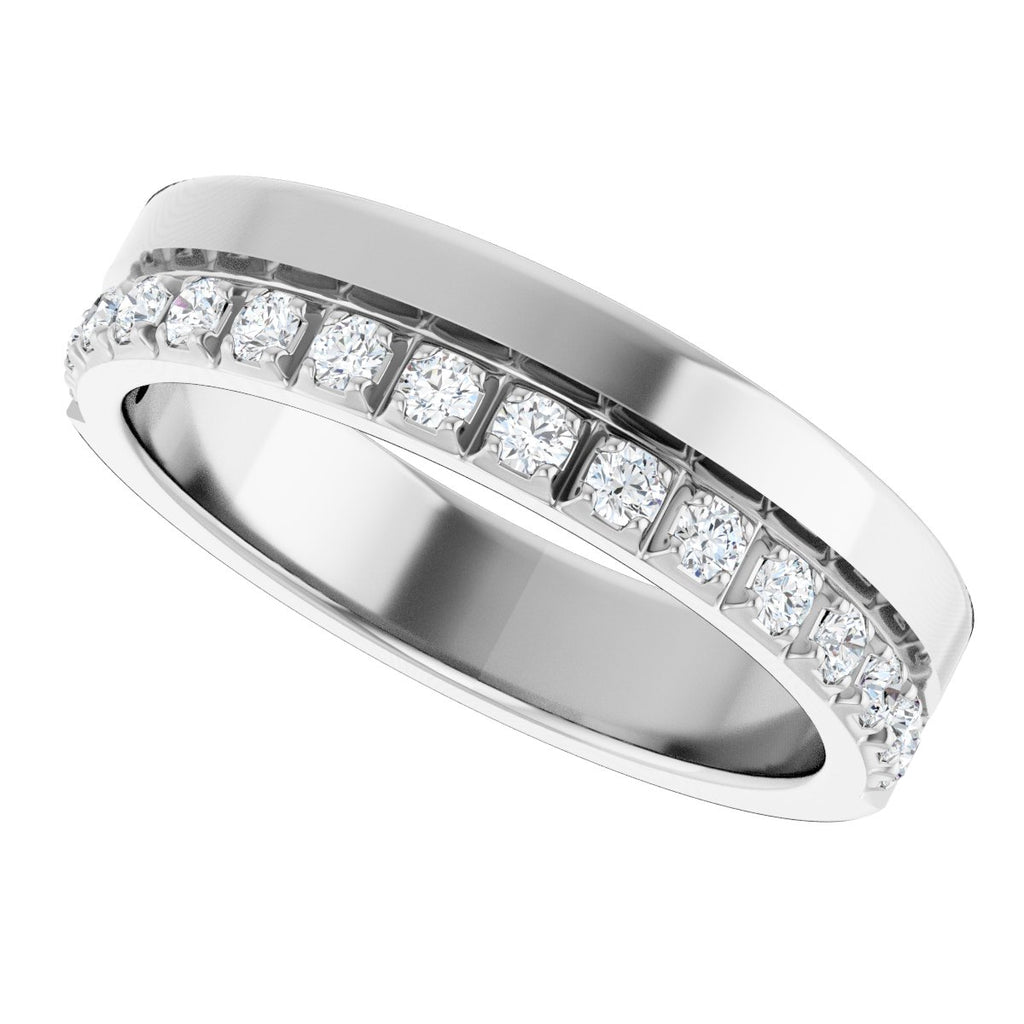 Single Sided Stepped-Edge Anniversary Band