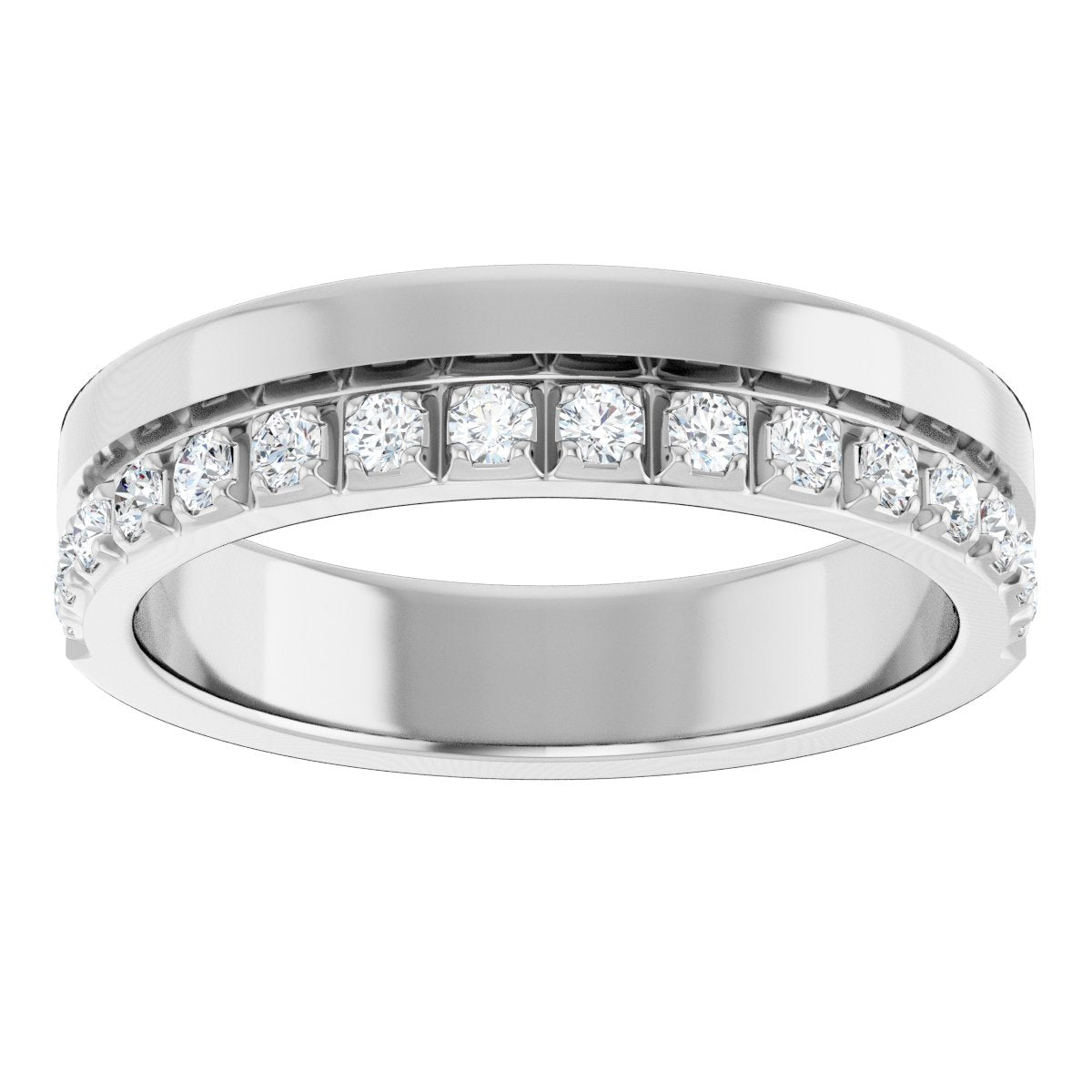 Single Sided Stepped-Edge Anniversary Band